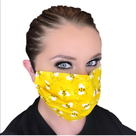 3 LAYER Face Mask has Nose Guard w discount ship - Picture 4 of 8